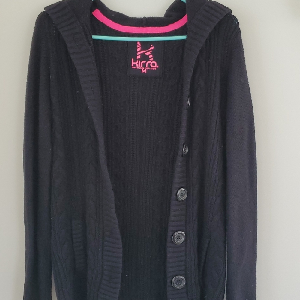 Kirra hooded cable knit cardian sweater